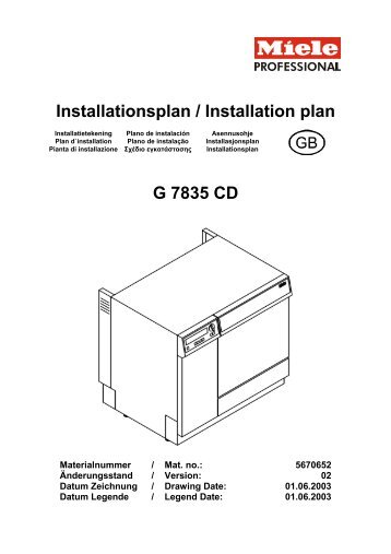 Installationsplan / Installation plan G 7835 CD