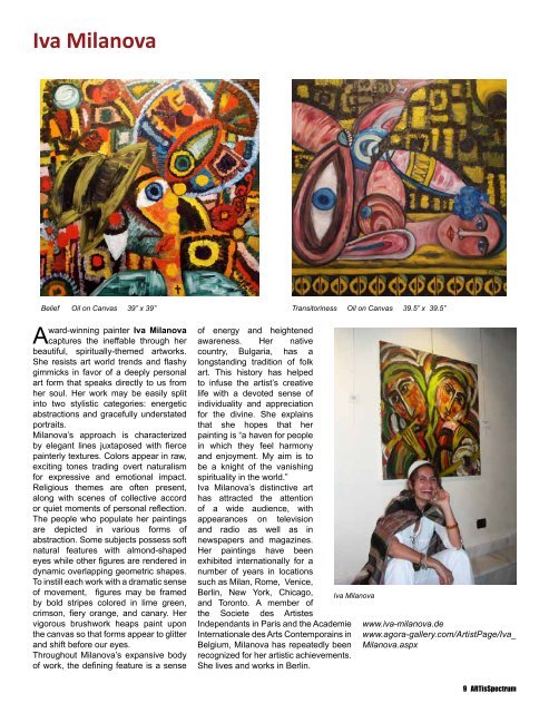 Profiles of Contemporary Art and - ARTisSpectrum