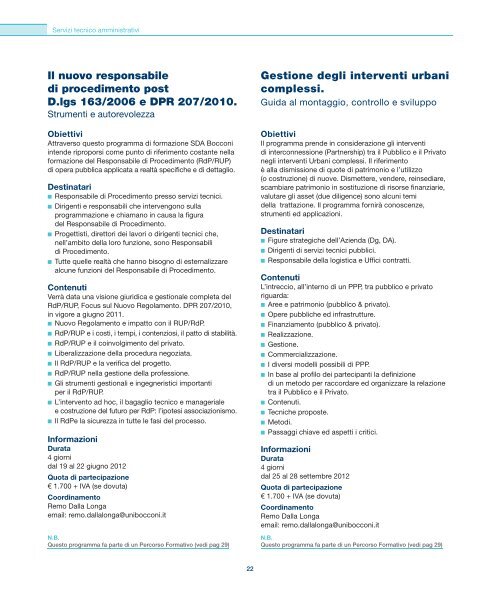 Catalogo SanitÃ  - SDA Bocconi. Executive Education Open Programs.