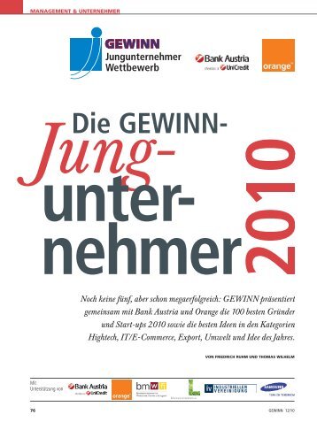 Jung- Die GEWINN - gesa.mt marketing im tourismus