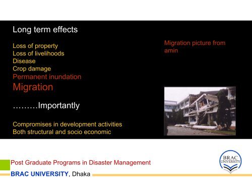 Post Graduate Programs in Disaster Management BRAC ... - auedm
