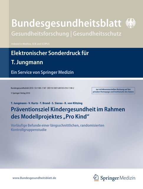 Bundesgesundheitsblatt - Institut fÃ¼r SonderpÃ¤dagogische ...