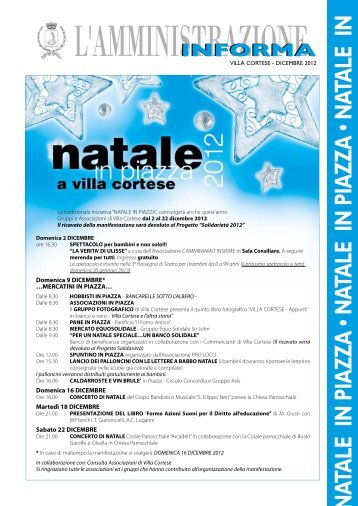 natale in piazza â¢ natale in piazza â¢ natale in - Comune di Villa Cortese