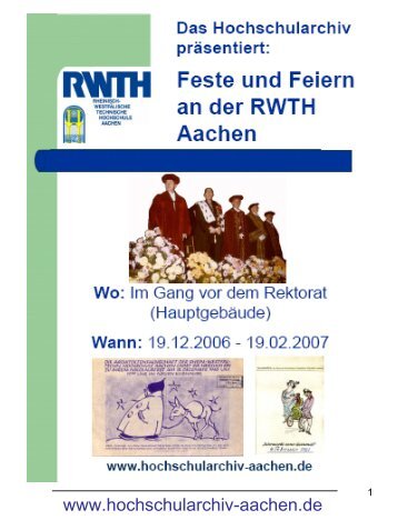 Ausstellungskatalog - Hochschularchiv der RWTH Aachen