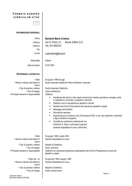 cv Bonfanti Cristina - DYD medicina integrativa