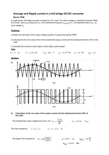 Average and Ripple current in a full bridge DC/AC converter