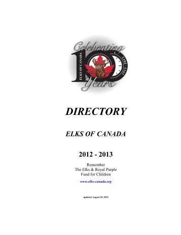 grand executive - elks of canada 2012 - 2013