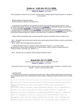 Ordin nr. 1182 din 22/11/2005 Anexă din 22/11/2005 - Aquademica