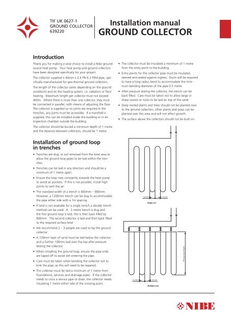 Installation manual GROUND COLLECTOR - Nibe