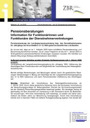 Informationsbeiblatt für Beamtinnen und Beamte