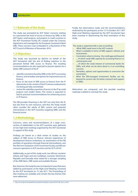 Enhancing smE financing in acp countries - ACP Business Climate