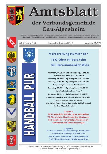 Amtsblatt Gau-Algesheim - Verbandsgemeinde Gau-Algesheim