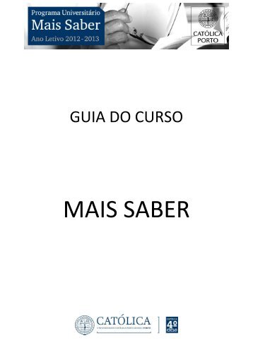 MAIS SABER - Universidade Católica Portuguesa