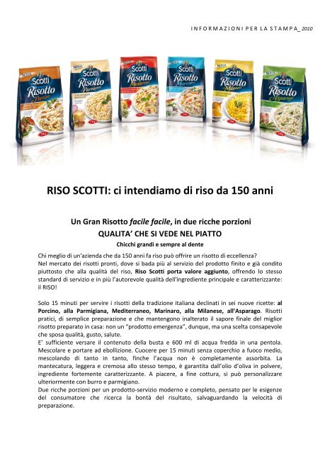 RISO SCOTTI_ nuova linea risotti dry - Mediaddress
