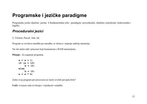 Proceduralni jezici - FESB