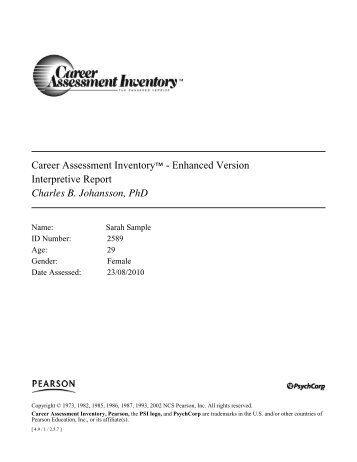 CAI Enhanced Sample Interpretive Report - TalentLens