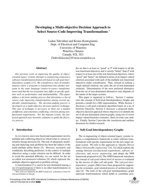 Developing a multi-objective decision approach to ... - IEEE Xplore