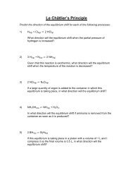 Worksheet: Le Chatelier's Principle Name______________