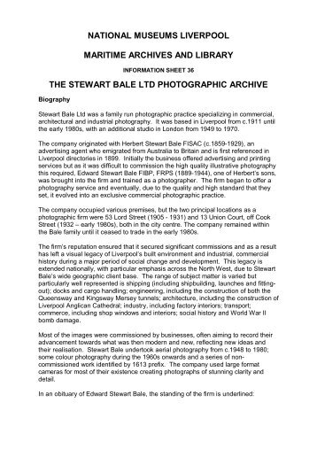 Stewart Bale Ltd Photographic Archive no36 - National Museums ...
