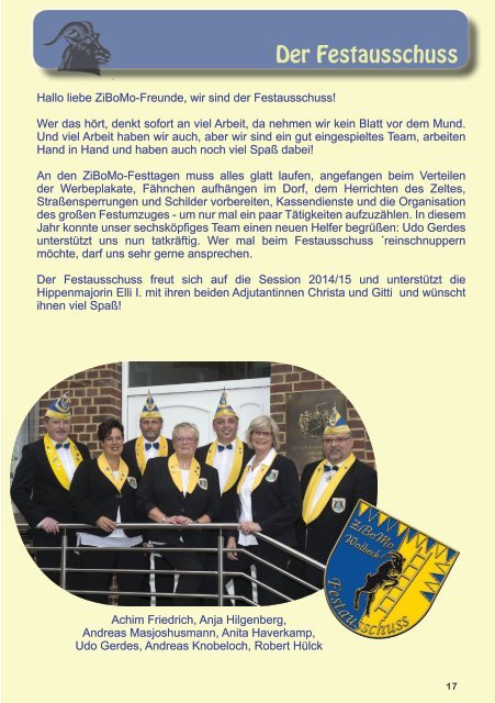 Narrenheft der KG ZiBoMo 2015