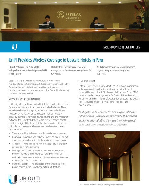 Estelar Hotels Case Study - Ubiquiti Networks