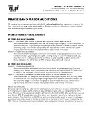 praise band major auditions - The Salvation Army USA (Southern ...