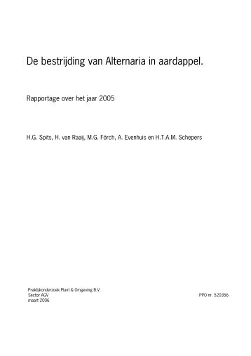 Rapport Bestrijding van Alternaria in aardappel - Kennisakker.nl