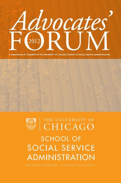 DEFINING PROBLEMS. SHAPING SOLUTIONS . - School of Social Service ...