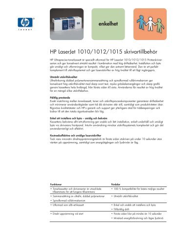 HP LaserJet 1010/1012/1015 skrivartillbehÃ¶r enkelhet