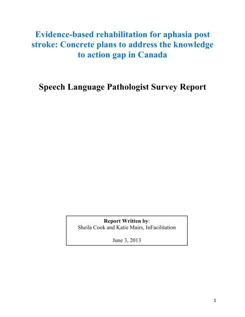 SLP Survey Report_Final - Aphasia Institute