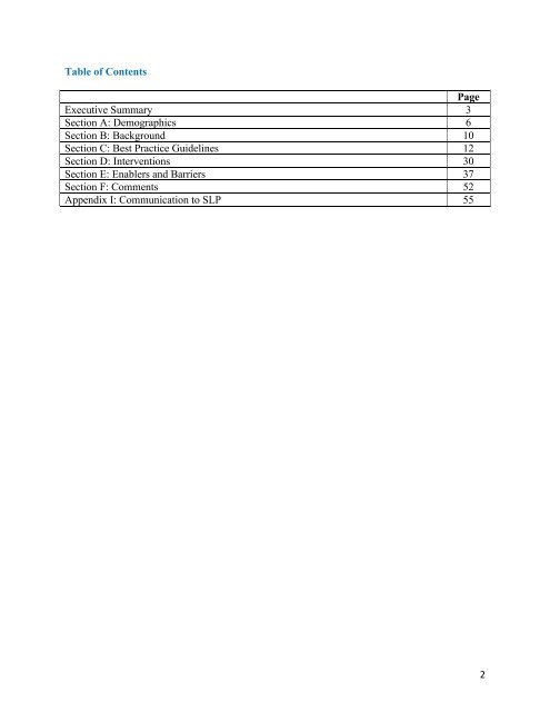 SLP Survey Report_Final - Aphasia Institute