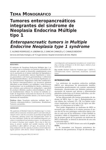 Tumores enteropancreÃ¡ticos integrantes del sÃ­ndrome de Neoplasia ...