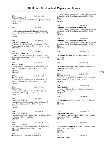 Catalogo dei volumi a stampa ordinati per autori e titoli