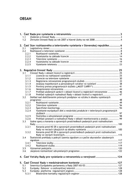 SprÃ¡va o stave vysielania v SR a o Äinnosti RVR za rok 2007.pdf