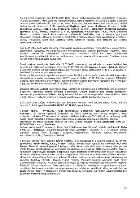 SprÃ¡va o stave vysielania v SR a o Äinnosti RVR za rok 2007.pdf