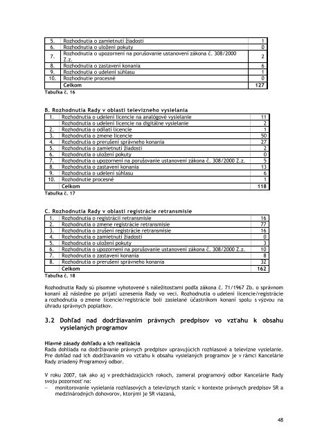 SprÃ¡va o stave vysielania v SR a o Äinnosti RVR za rok 2007.pdf