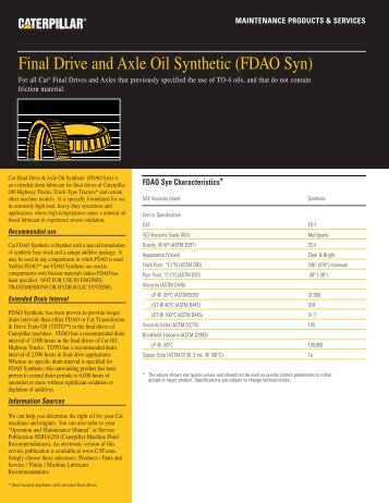 Caterpillar Final Drive and Oil Synthetic - PEHP9570