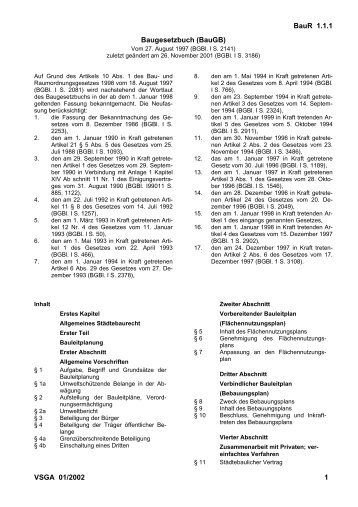 Baugesetzbuch (BauGB) - KleingÃ¤rtner und ihre Vereine