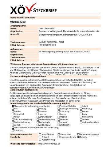 Ausführlicher Projektsteckbrief (pdf, 426.3 KB) - XÖV