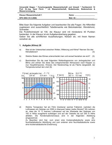 Wasserwirtschaft - Universität Siegen