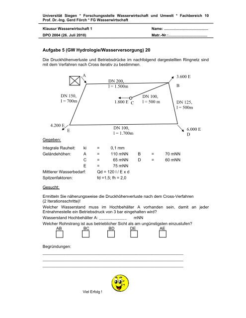 Wasserwirtschaft - Universität Siegen