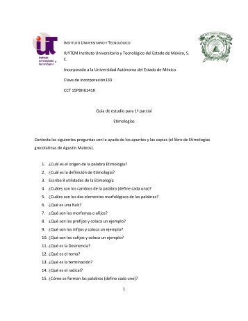 1 IUYTEM Instituto Universitario y TecnolÃ³gico del Estado de MÃ©xico ...