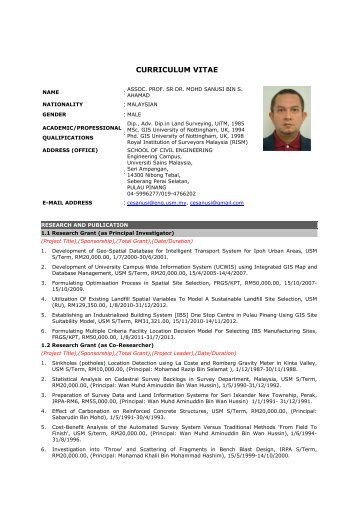 Associate Professor Sr. Dr. Mohd Sanusi's CV - School of Civil ...