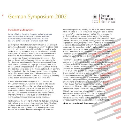 The German Symposium - LSESU German Society