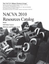 NACVA 2010 Resources Catalog - NACVA.com
