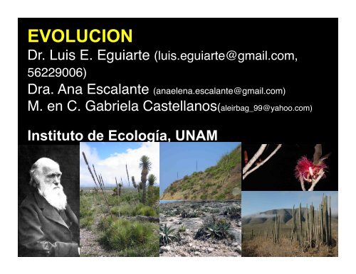 Presentación 1. Evolución - Instituto de Ecología - UNAM