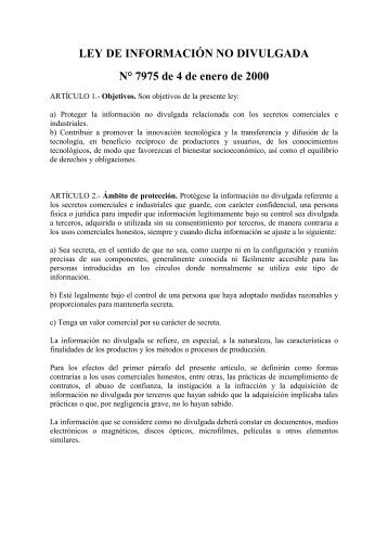 Ley de información no divulgada.pdf - Tribunal Registral ...