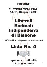 Liberali Radicali Indipendenti di Bissone Lista No. 4 - gianni-moresi.ch
