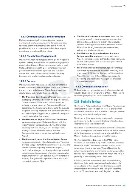 Section 13 - Implementation - Melbourne Airport