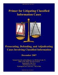 Primer for Litigating Classified Information Cases - James Madison ...